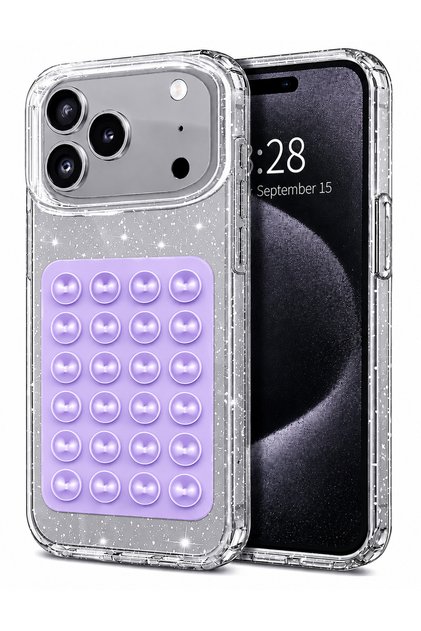 Compatible with iPhone 17 Pro Max / 18 Pro Max - Silvery Hard Non-Yellowing Transparent Case, Phone Grip Vacuum and Slim Cover
