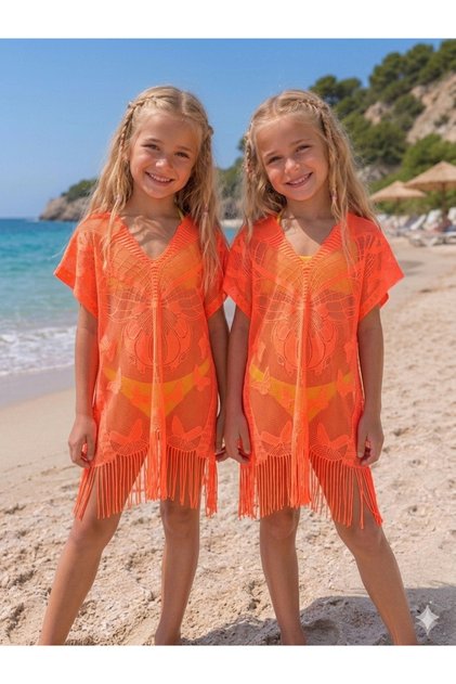 Bysen Double Set Girl's Beach Dress Pareo Dress