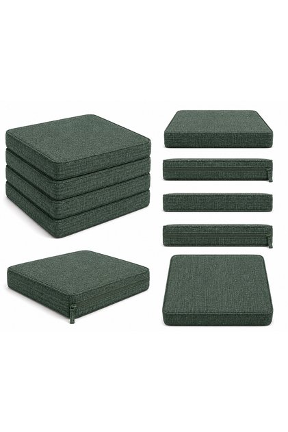 KETEN YEŞİL 53x46cm Sandalye ölçüsüne uygundur. 4 parça fermuarlı yıkanılabilir sandalye koltuk minder seti