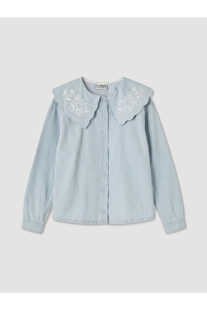 Vizyon New Season Baby Collar Girl's Jean Shirt