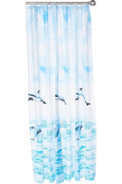 Home Pro Printed Ocean PVC Shower Curtain, 180 cm, Water-Repellent