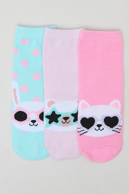 3 Pack Patterned Crew Socks