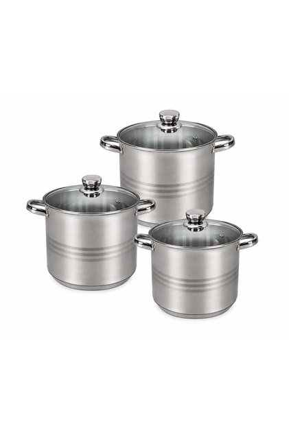 Set oale inox ZLN-4045 - 6 piese (5L, 6L, 8L) - compatibil cu toate sursele de căldură + inducție