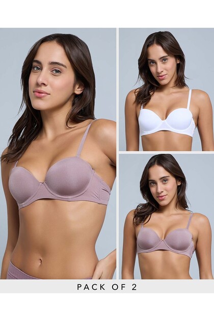 2 Pack Push-Up Strapless Bras