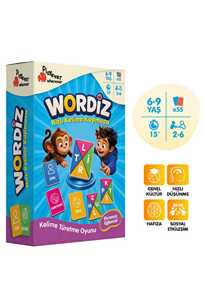 Playever Wordiz, Hızlı Kelime Kapmaca ve Hafıza Kart Oyunu (6-9