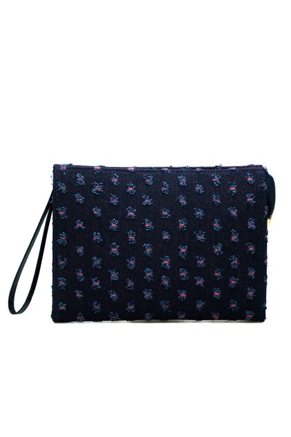 Zyn11 Pink Women's Denim Tassel Detailed Portfolio Clutch Bag Hand and Wrist Bag