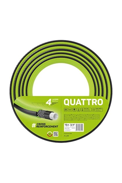 QUATTRO λάστιχο κήπου, 4 στρώσεις, 3/4 ", 15μ, προστασία UV
