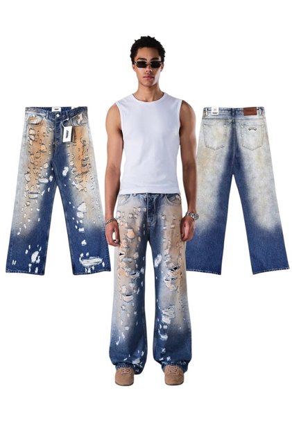Ripped Detailed Baggy Jeans Trousers