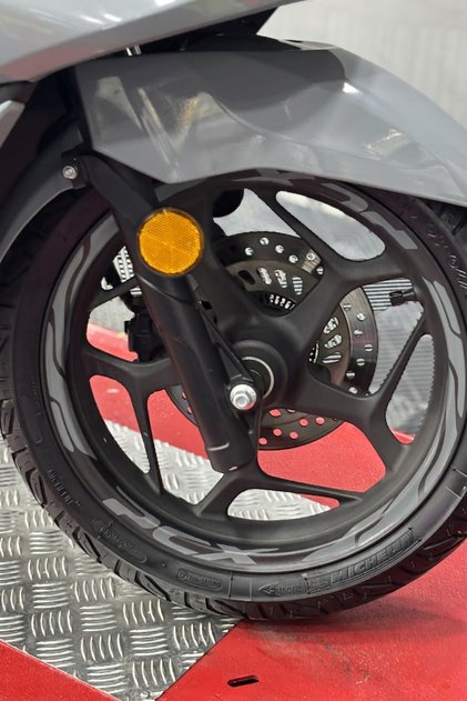 For Honda Pcx All Years and Models Compatible Cut-Out Premium Lettering Wheel Stripe Sticker Set (Front Rear)