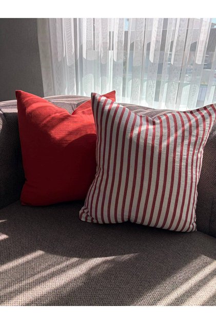 Tile Muslin & Striped Bodrum Linen 2-Piece Throw Pillow Cover Set