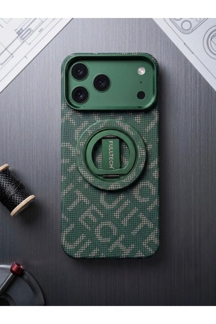 iPhone 17 Pro Max Compatible Magsafe Carbon Case with Stand and Ring Camera Protection Luxury Launch Cover