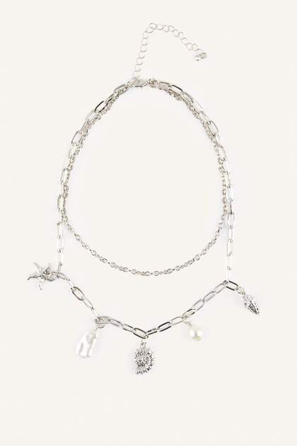 Women's Sea Themed Metal Necklace H7012Axns