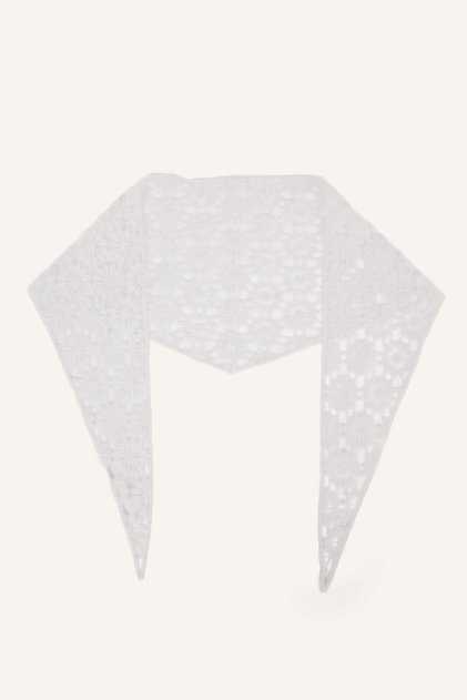 Women's Lace Embroidered Ecru Bandana H5495Ax26Sm