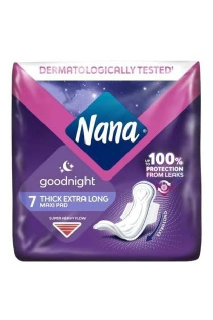 Nana Brand Super Long Thick Maxi Night Pads-7 Pieces