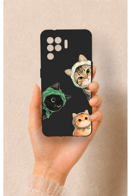 Oppo Reno 5 Lite Compatible Cat Team Patterned Silicone Case