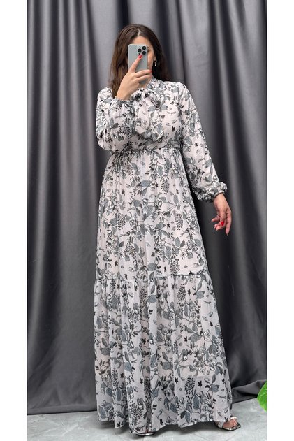 Chiffon Collar Tie Dress
