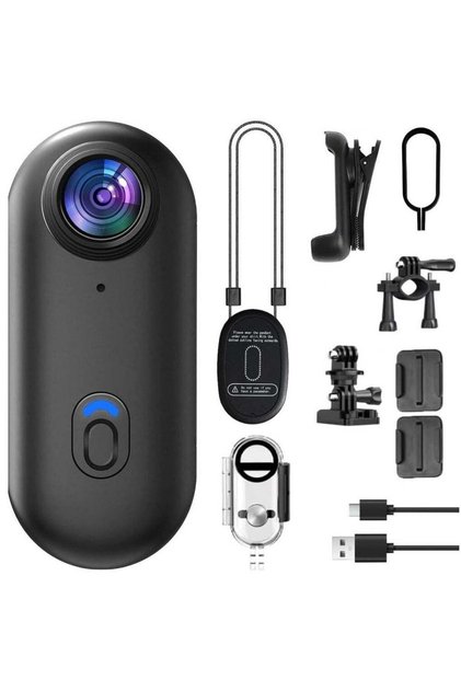 4K Mini Action Camera|Ultra-Light Thumb-Sized Body Cam with WiFi, 360° Rotating Clip, Magnetic Mount