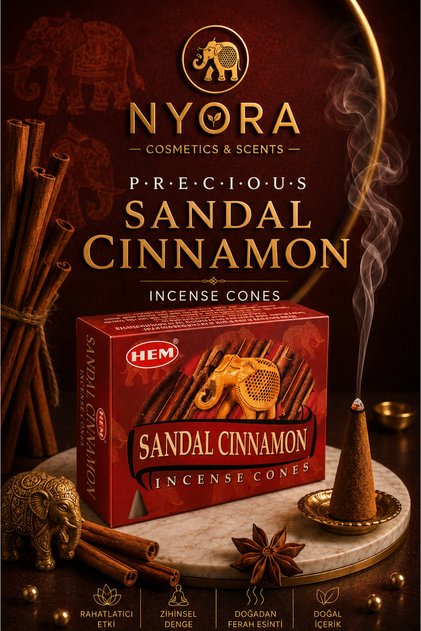 Marka Sanda Cinnamon Sandal Ağacı Tarçın 10 Adet Konik Tütsü