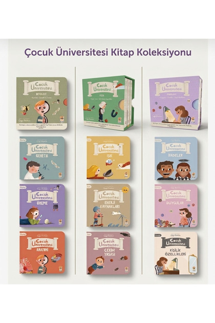Kitap Çocuk Üniversitesi Genişletilmiş Tam Set - 3 Set Bir Arada (Biyoloji, Fizik ve Psikoloji)