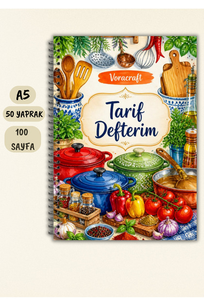 Cooking Recipe Book, 50 Sheets / 100 Pages, A5 / Wire Spiral Trf0029