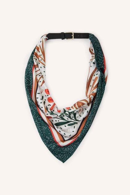 Women's Rectangular Buckle Faux Leather Scarf Belt I3170Axns