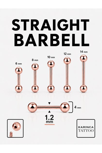 Straight Barbell Piercing Çubuk Düz Flat Helix Septum Genital Bridge Nipple Piercing