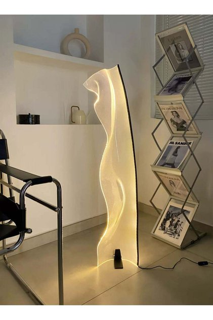 Acrylic Curved Lamp Modern Floor Lamp Standing Lamp Decor Lighting for Home Office Bedroom