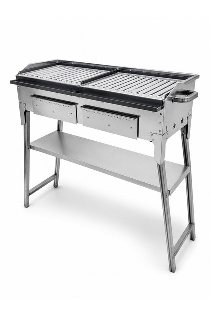 BÜYÜK MANGAL YAĞ KANALLI IZGARA 35x90 YAĞDAKLIKLI ÜST IZGARA 90 CM YÜKSEKLİK