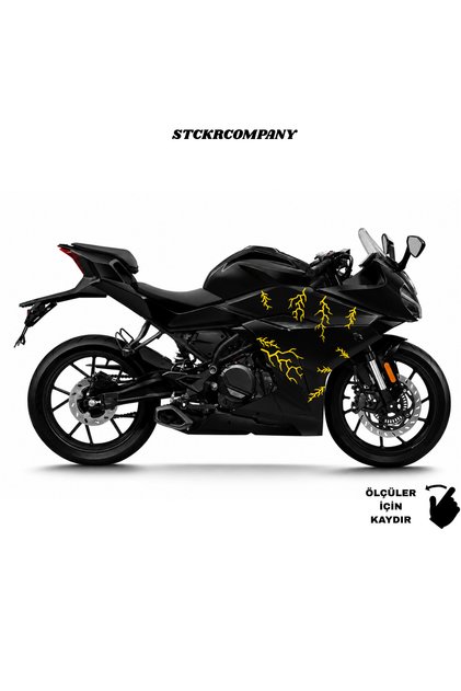 Şimşek Yıldırım Sticker 30X20 Folyo Kesim Evrensel Üniversal Desen Kaplama - Premium Motor Sticker Etiket