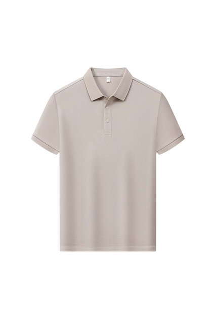 Arw98183 Seri̇ntutan--High Quality Men's Mercerized Polo Collar Tshirt with Snap Fasteners