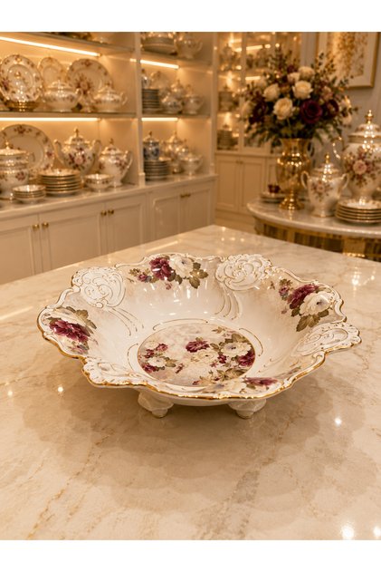 ESTERHOMEDECOR Porselen dekoratif tabak porselen meyvelik