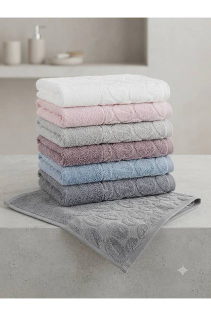 6-Pack Bade Partial Velvet Hand & Face Towels 50X90Cm.