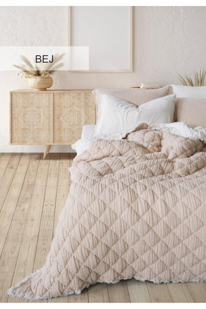 Atlas Battal Boy Muslin Bedspread & Quilt Set - Beige