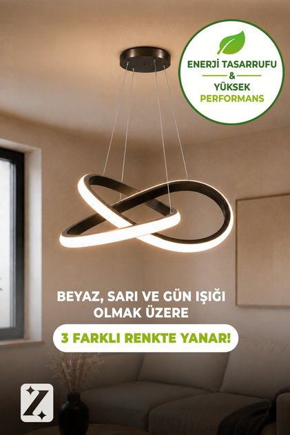 Light Kar Çiçeği LED Avize - Aydınlatma 3 Renk Yanar - Led Avize