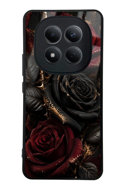 Xiaomi Redmi Note 15 Pro 4g Obsidian Crimson Rose Design Glossy Phone Case