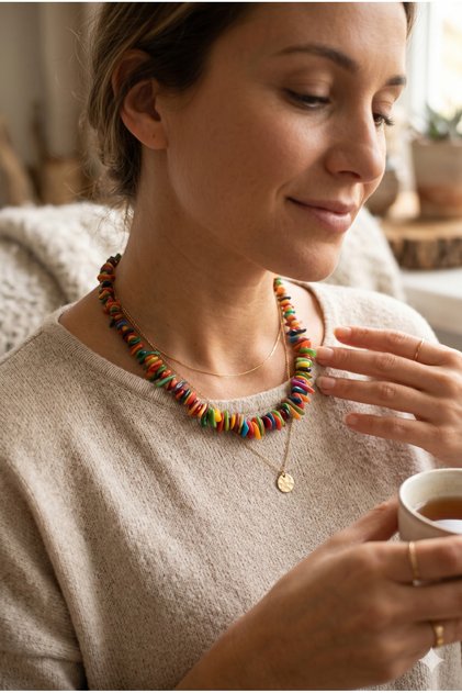 Handmade Colorful Natural Stone Special Design Necklace