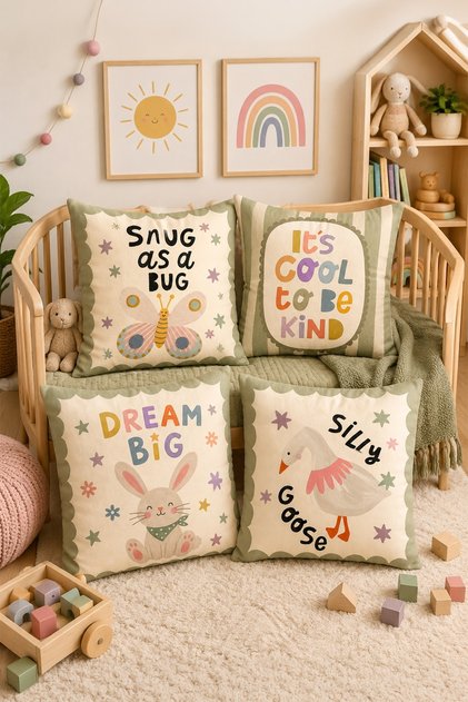 Cute Animal Patterned 4-Piece Kids and Baby Pillowcase Set