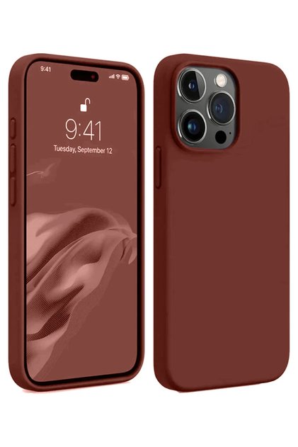 Ilkestor iPhone 15 Pro Max Case First Silicone (173120) - Burgundy