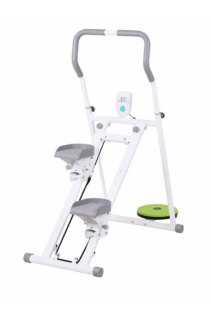 Home Stair Climber Stepper with LCD Monitor, Adjustable Handlebars, Twist Waist Disc & Non-Slip Pedals for Full Body Cardio Workout