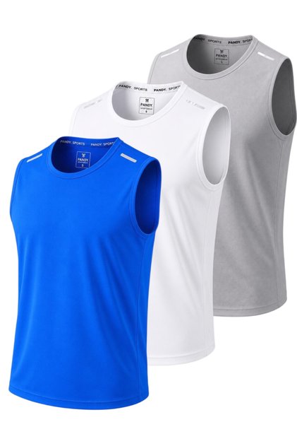 3-Pack Quick Dry Breathable Athletic Technical Athlete Zero Sleeve T-Shirt