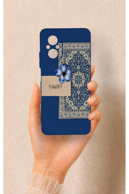 Realme 12 Lite Compatible Blue Ethnic Carpet Pattern Silicone Case