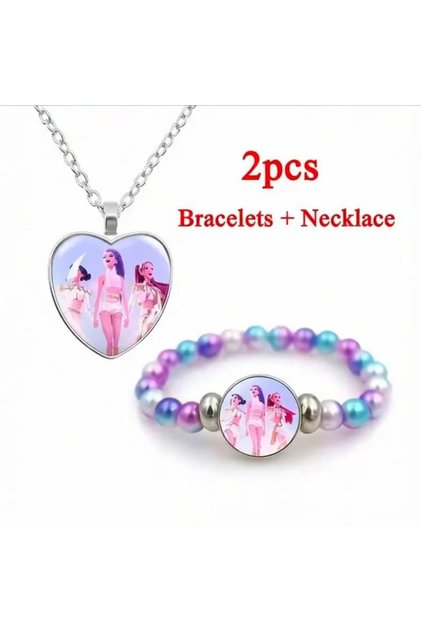 Bandai 2PCS Set Jewelry-4 Trendy 2pc Demon Hunters 1pcs Jewelry, Delicate Necklace and Bracelet, Sty