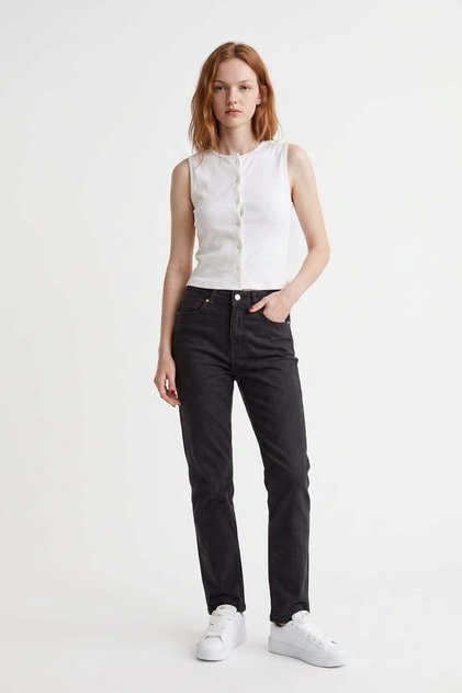 Pipe Leg Palazzo Jean Pants