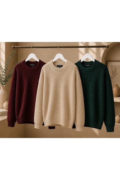 Women's Premium Oversize Soft Crew Neck Knitwear Sweater