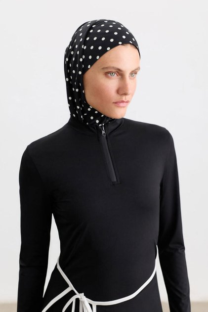 Pointed-Ended Bathing Suit with Ties Mayo Bone