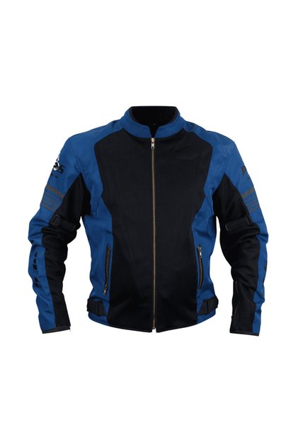 Geacă moto de vară pentru bărbați PES Grand Air Blue – mesh ventilat, protecții Level 2, certificare