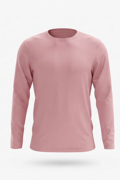 T-Shirt Boy's Basic Powder T-Shirt Long Sleeve 100% Cotton Crew Neck Unprinted Tshirt (2-13 Years)