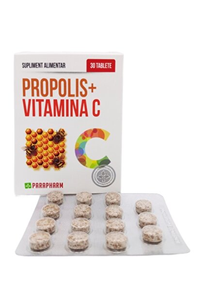 Supliment Propolis + Vitamina C, 30 tablete