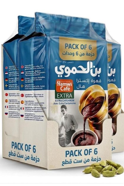 Turkish Coffee Extra With Cardamom 450g (Pack of 6 Pcs)