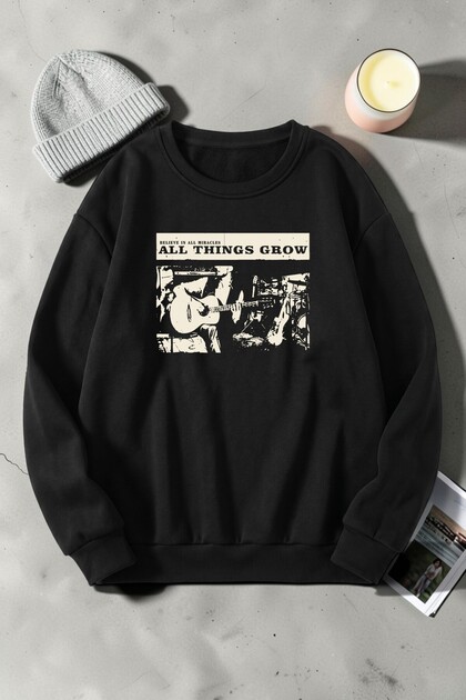 Unisex All Things Grow Printed Crew Neck Sweatshirt